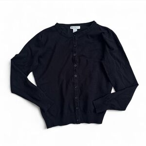 Y2K Melrose Chic Black Cardigan Sweater Button Front Long Sleeve L